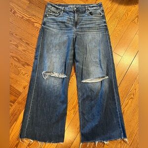 American Eagle | Blue Jeans | Frayed | Casual | cool girl